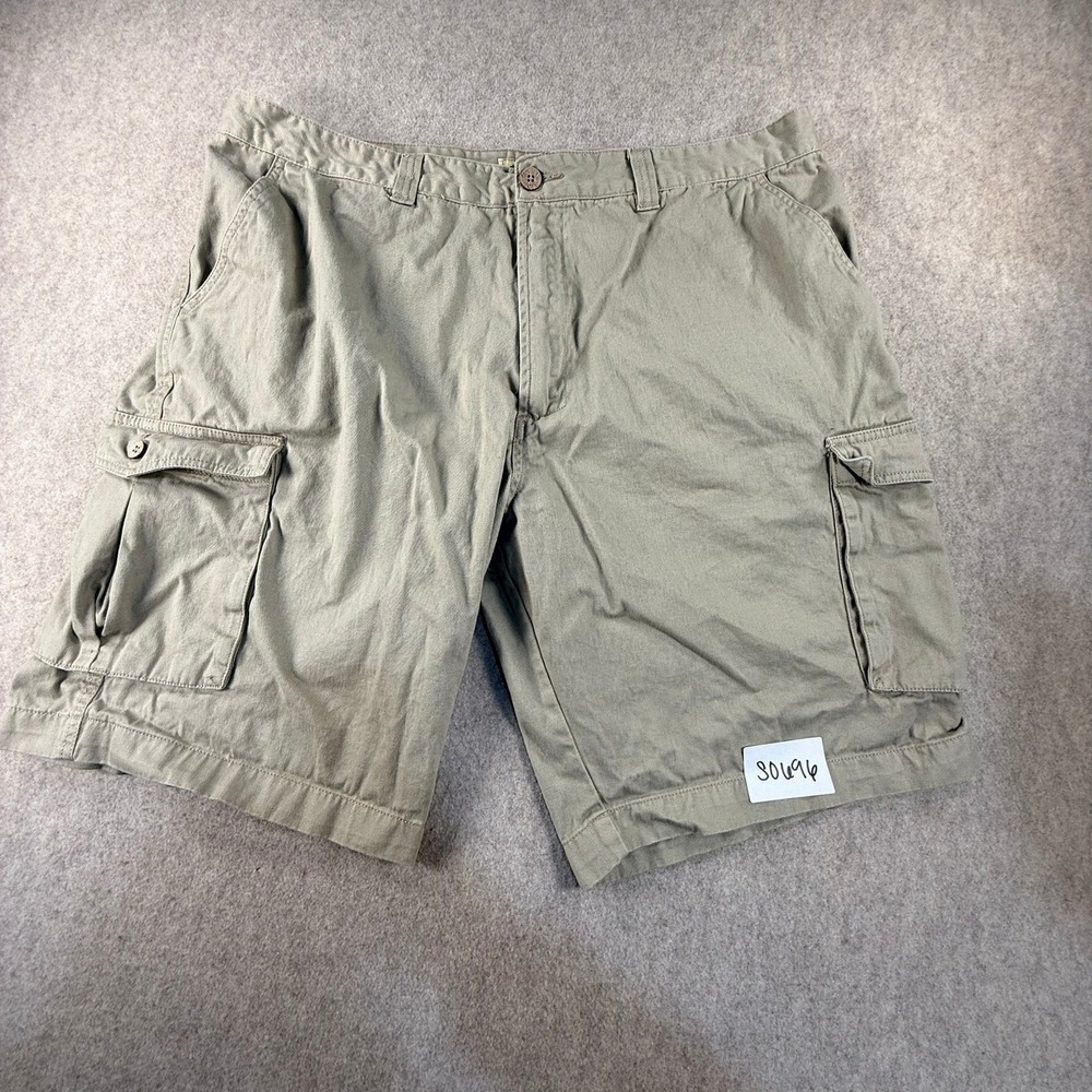 Joe Marlin Mens Khaki Cargo Shorts Size 42 Tan 100% Cotton Utility Pockets